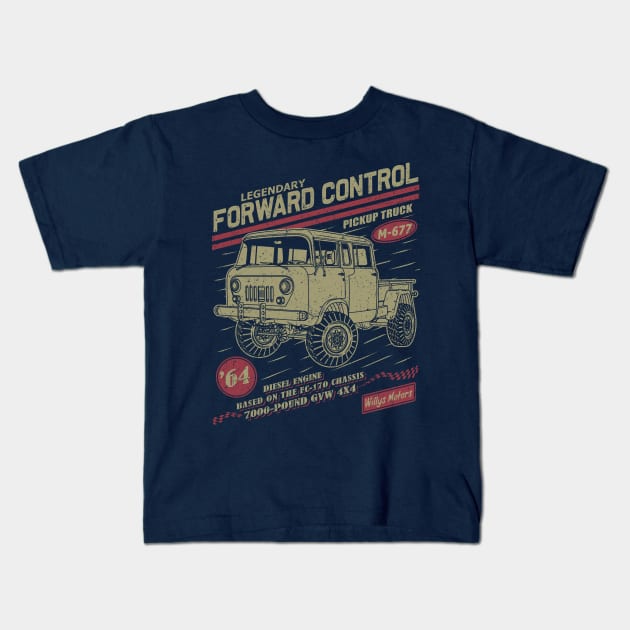 Jeep Forward Control M677 Kids T-Shirt by Guyvit